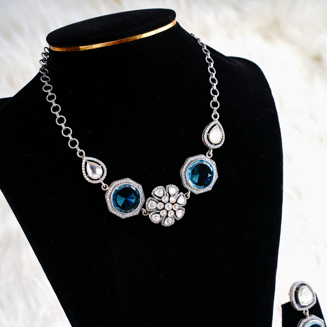 Midnight Elegance Blue Stone Jewelry Set