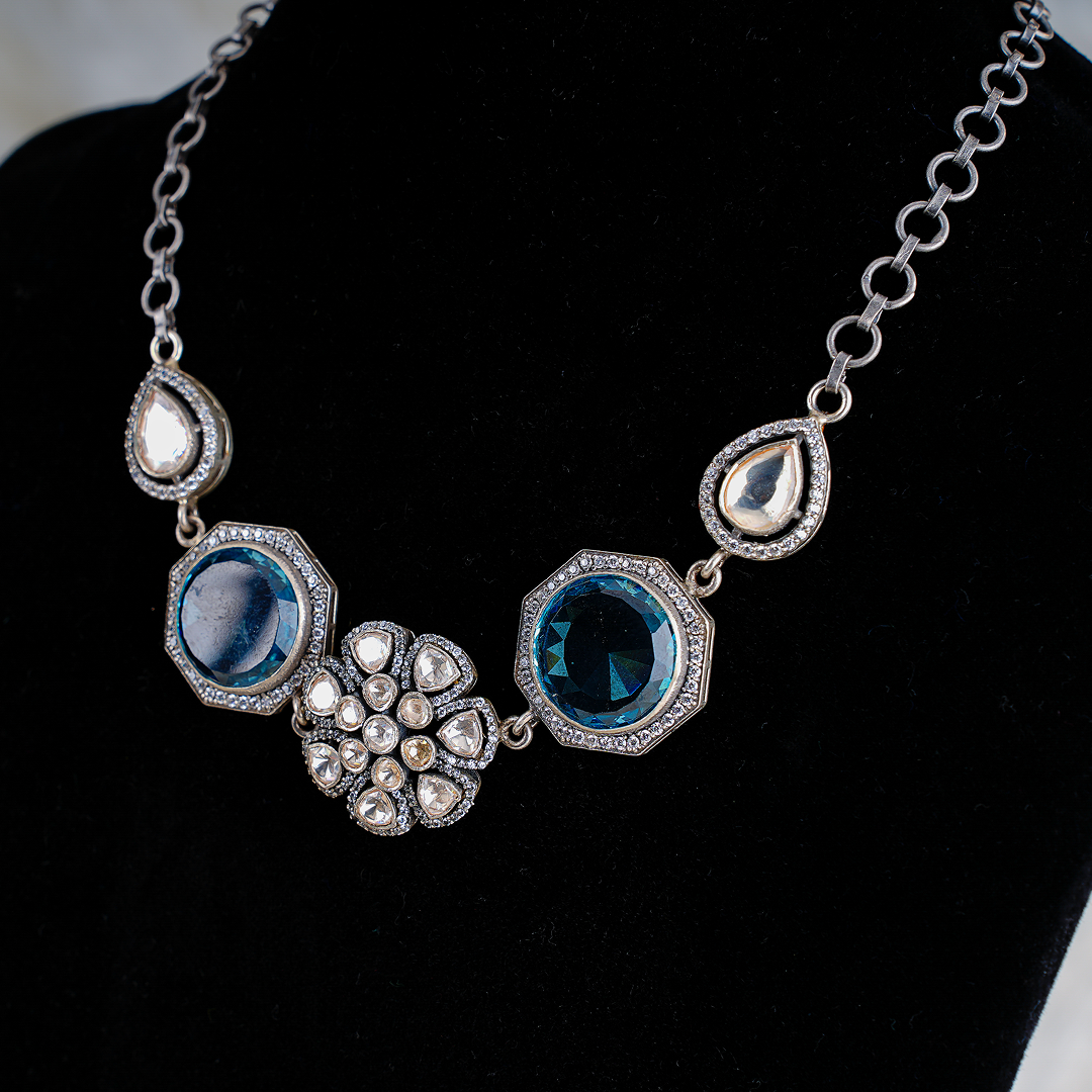 Midnight Elegance Blue Stone Jewelry Set
