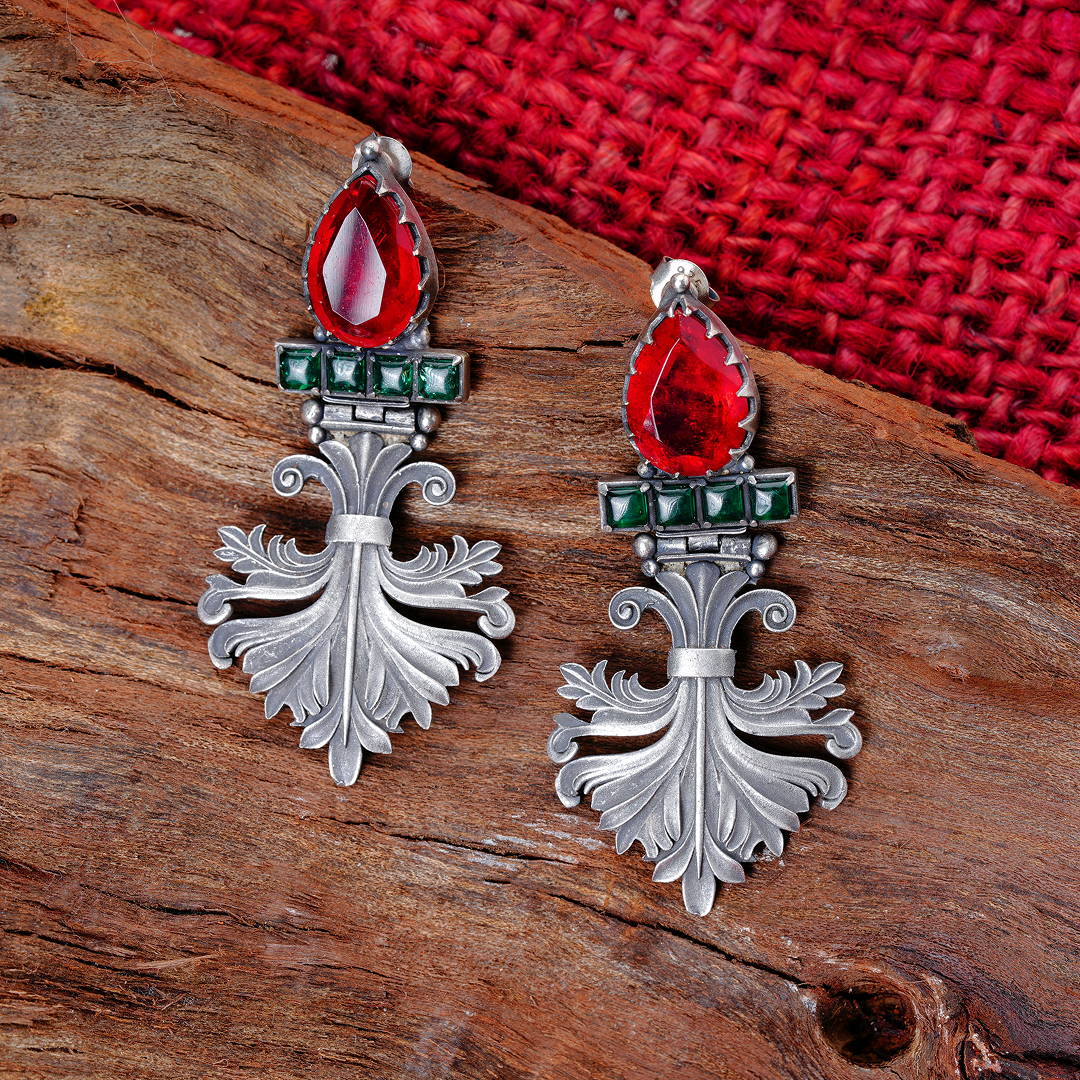 Regal Scarlet Vintage Earrings