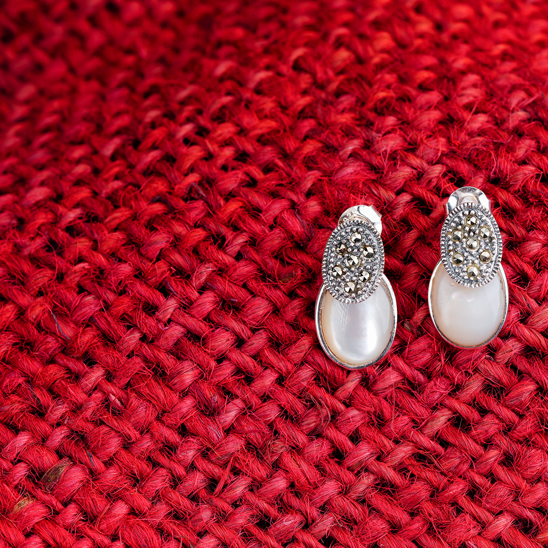 Marcasite & Mother-of-Pearl Drops