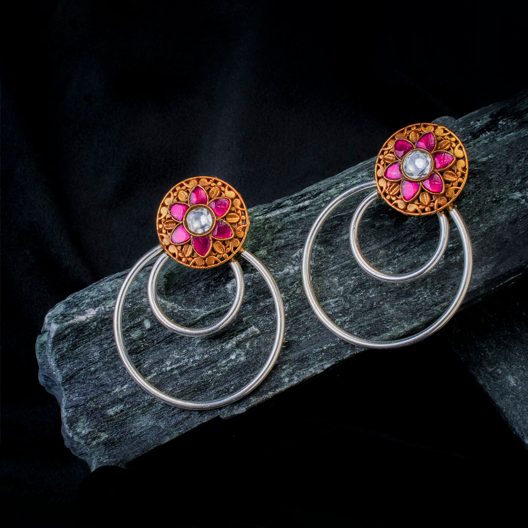 Royal Blossom Hoop Earrings
