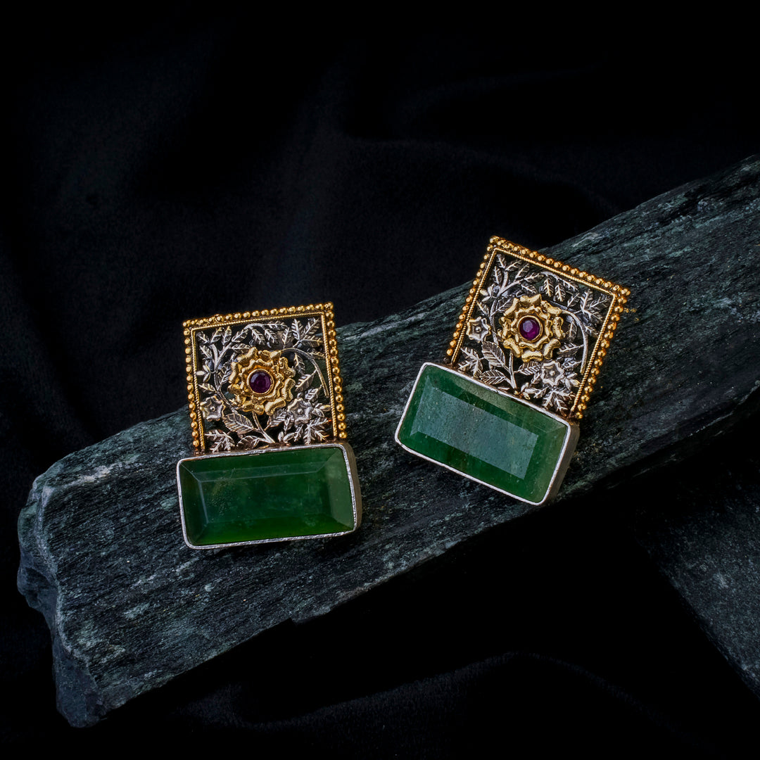 Regal Blossom Jade Earrings