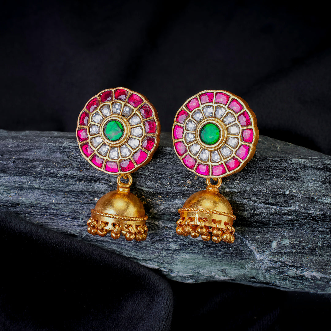 Traditional Kundan Jhumka Earrings