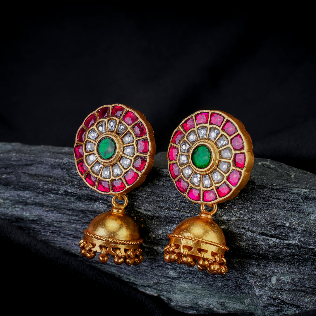 Traditional Kundan Jhumka Earrings
