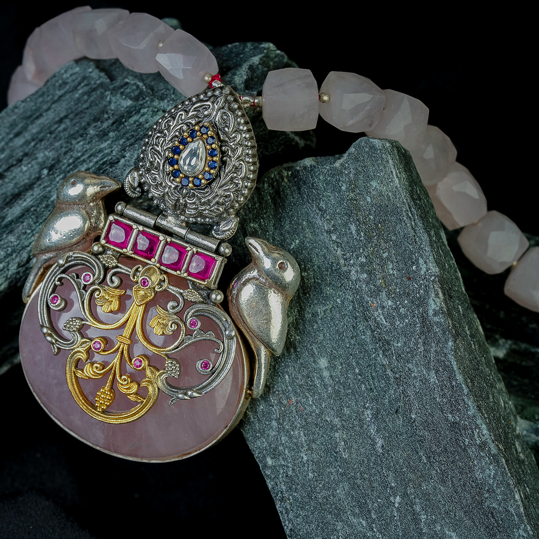 Royal Rose Quartz Pendant Necklace