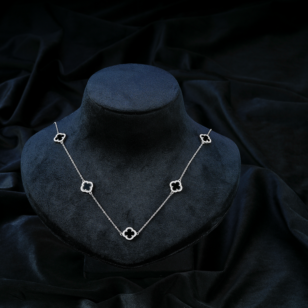 Midnight Clover Necklace
