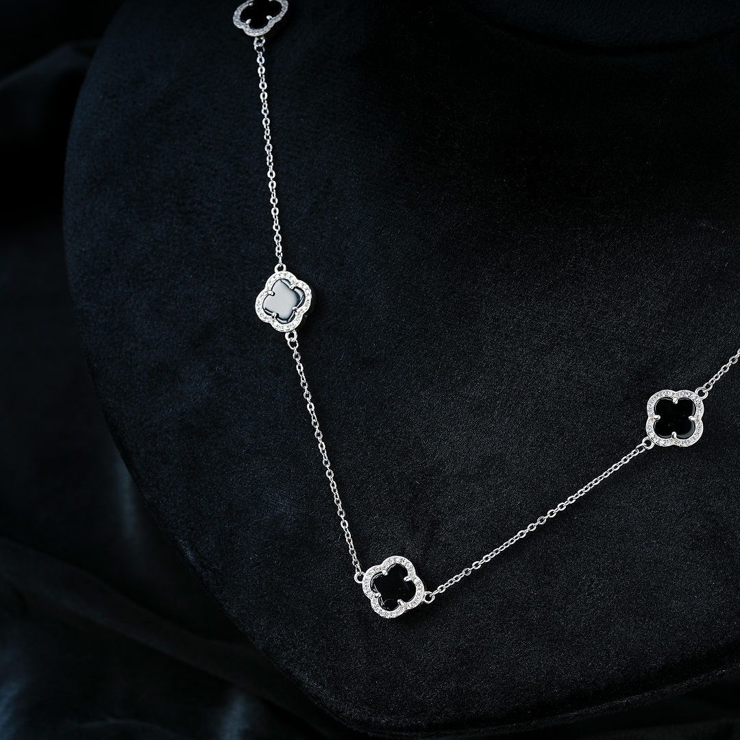 Midnight Clover Necklace