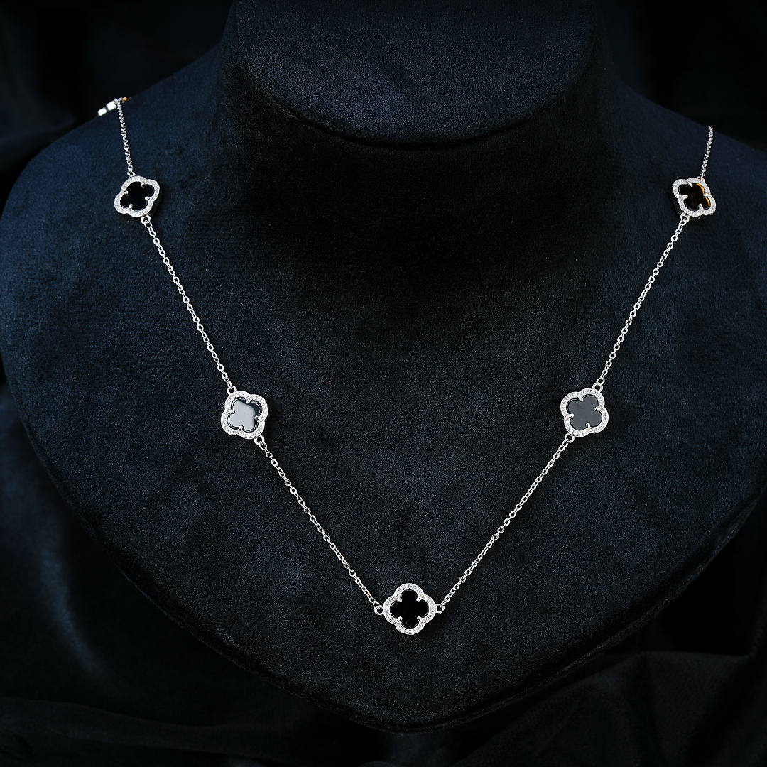 Midnight Clover Necklace