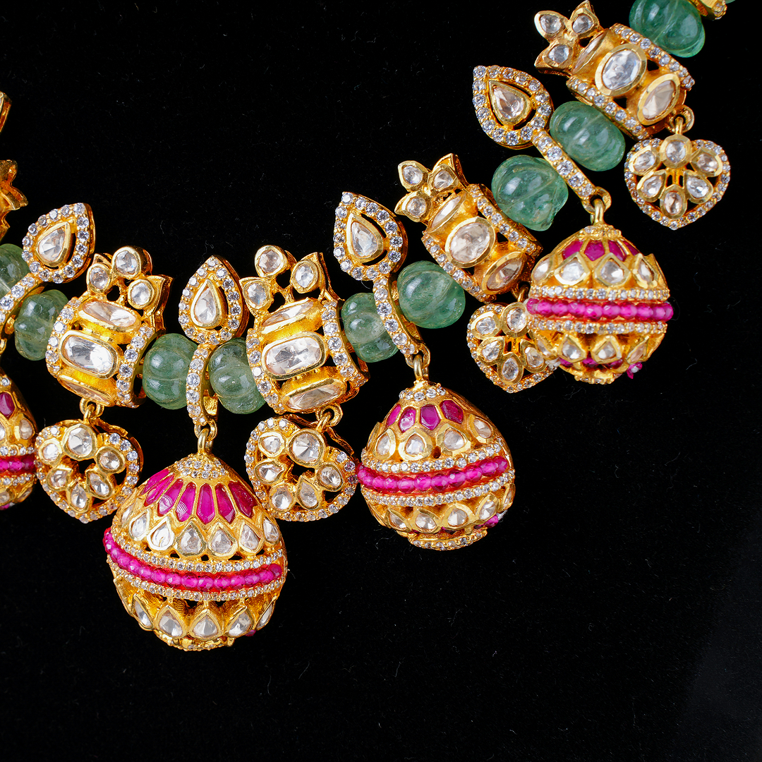Majestic Kundan and Beaded Jadau Necklace