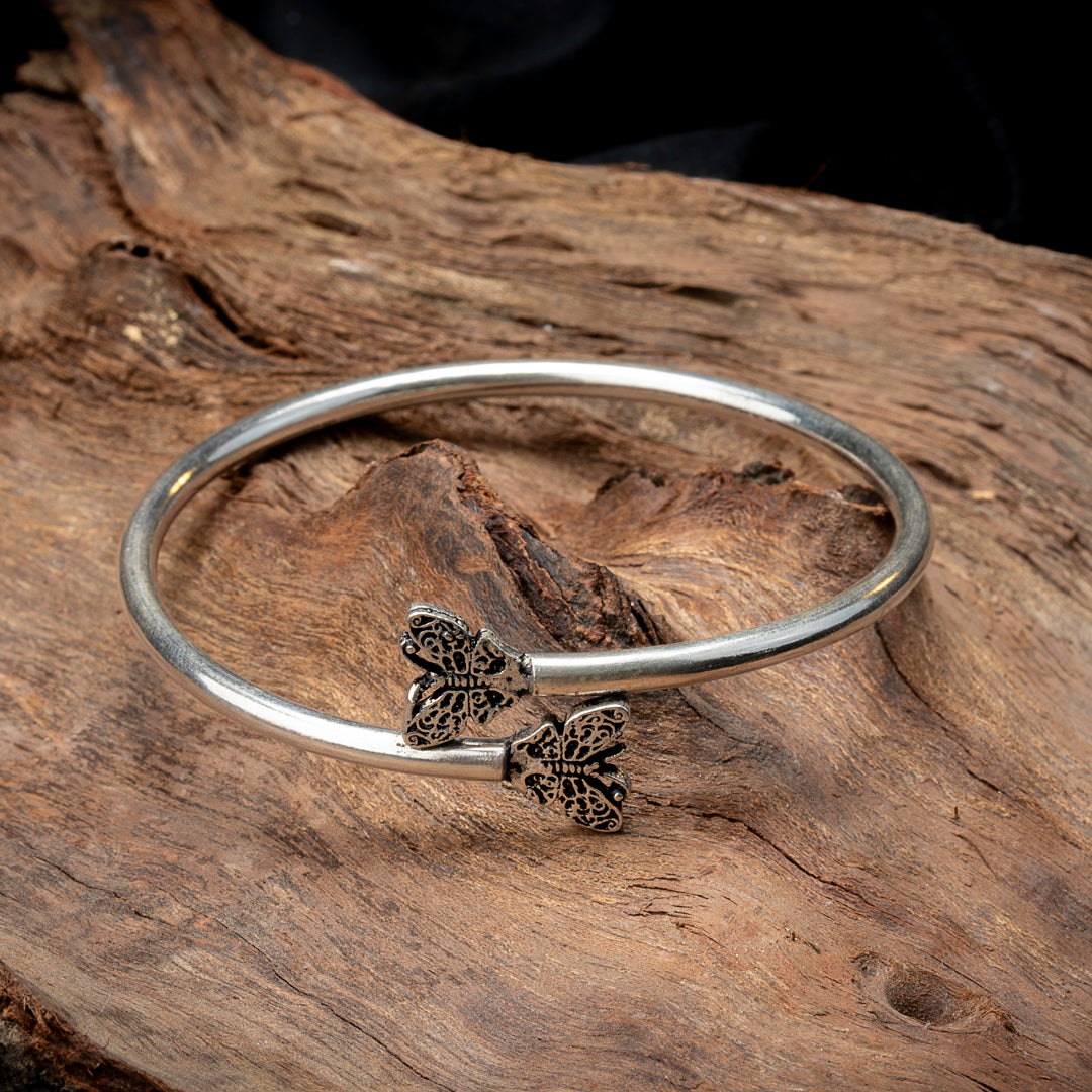 Cute butterflies silver bracelet - adjustable