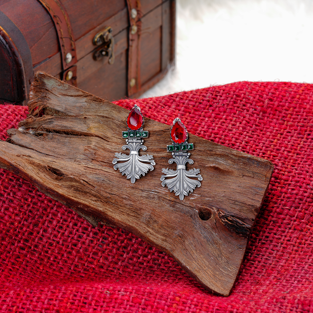 Regal Scarlet Vintage Earrings