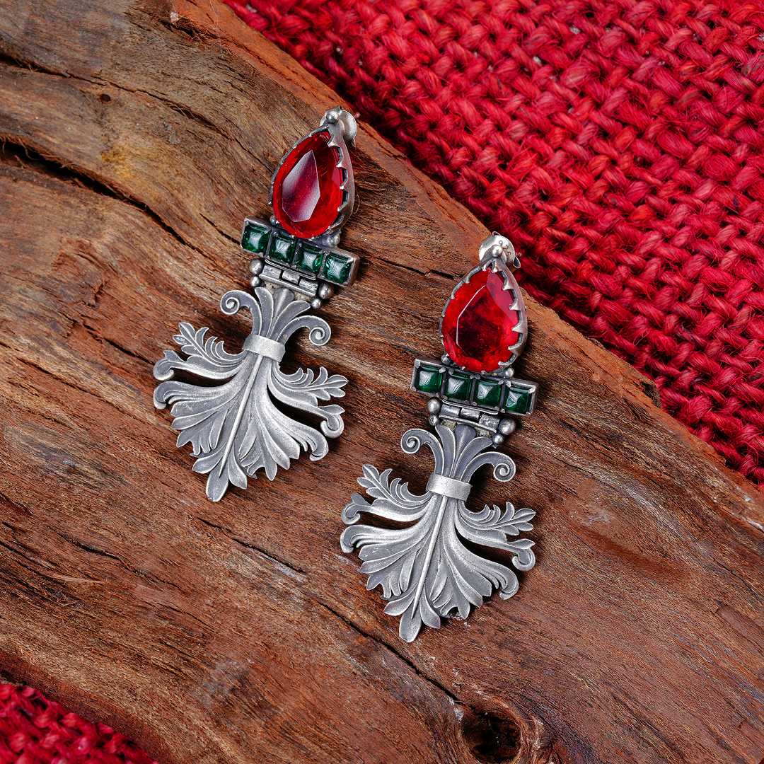 Regal Scarlet Vintage Earrings