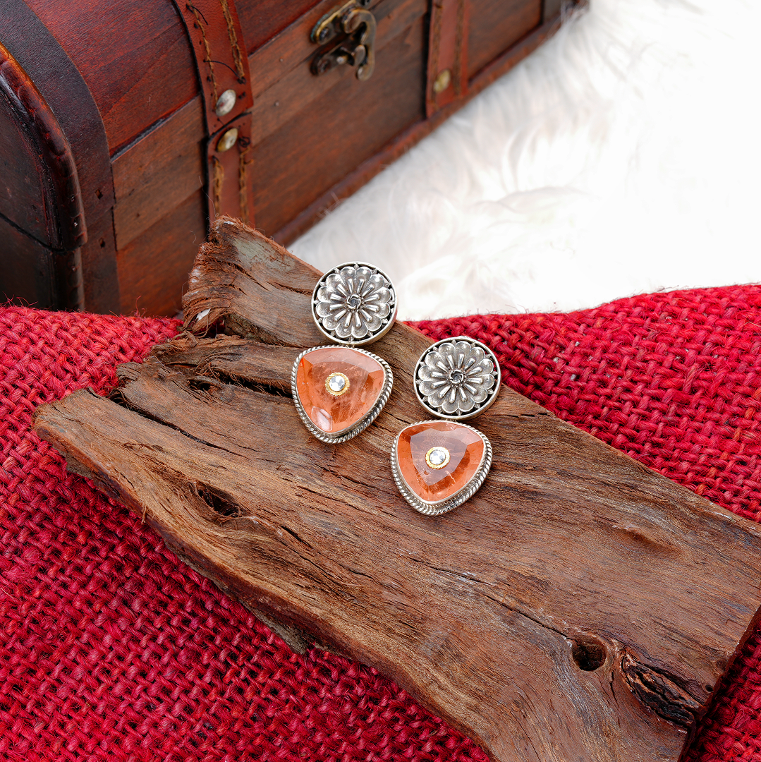 Sunlit Blossom Stud Earrings
