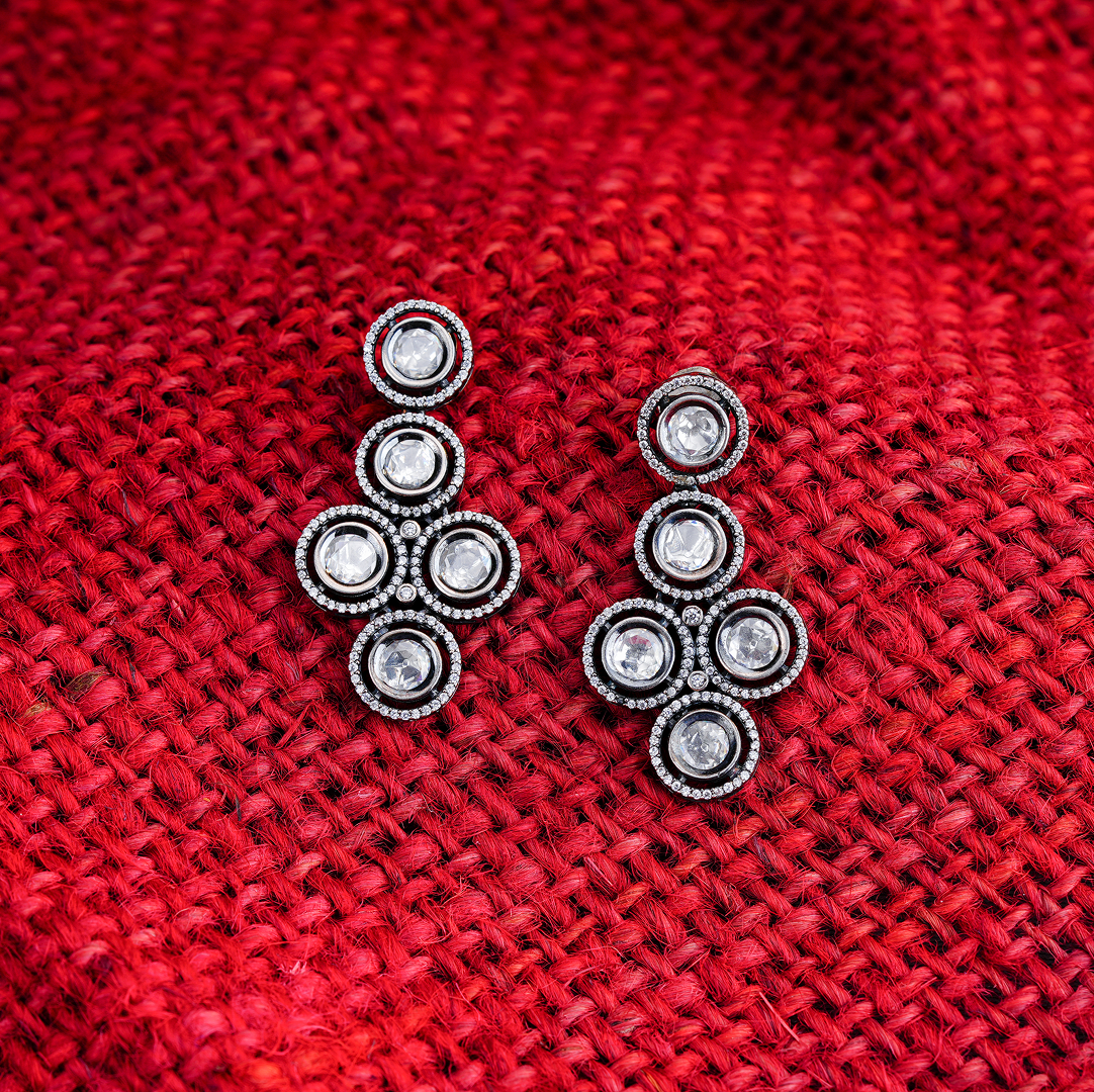 Celestial Cluster Silver Earrings
