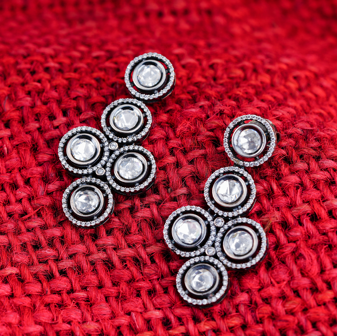 Celestial Cluster Silver Earrings