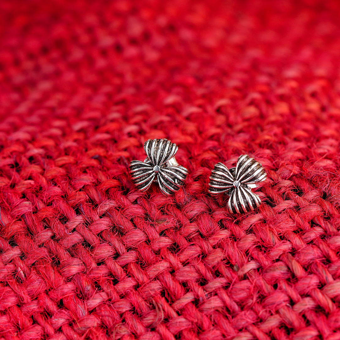 Vintage Bow Knot Silver Studs