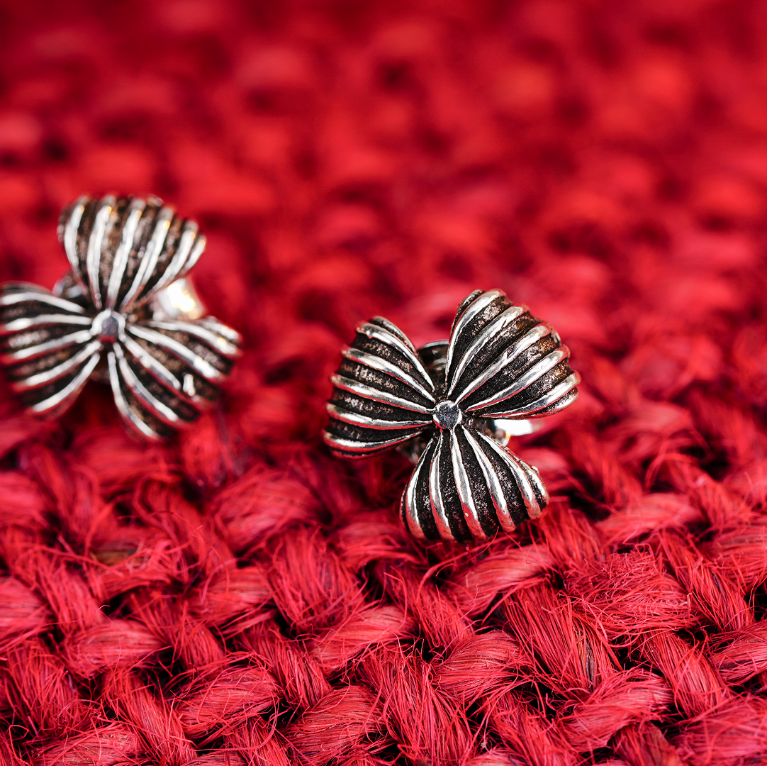 Vintage Bow Knot Silver Studs