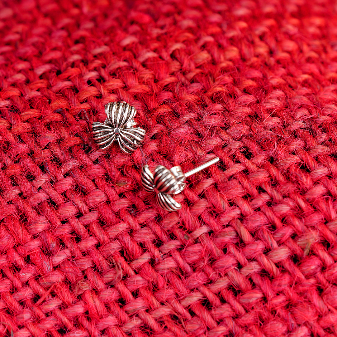 Vintage Bow Knot Silver Studs