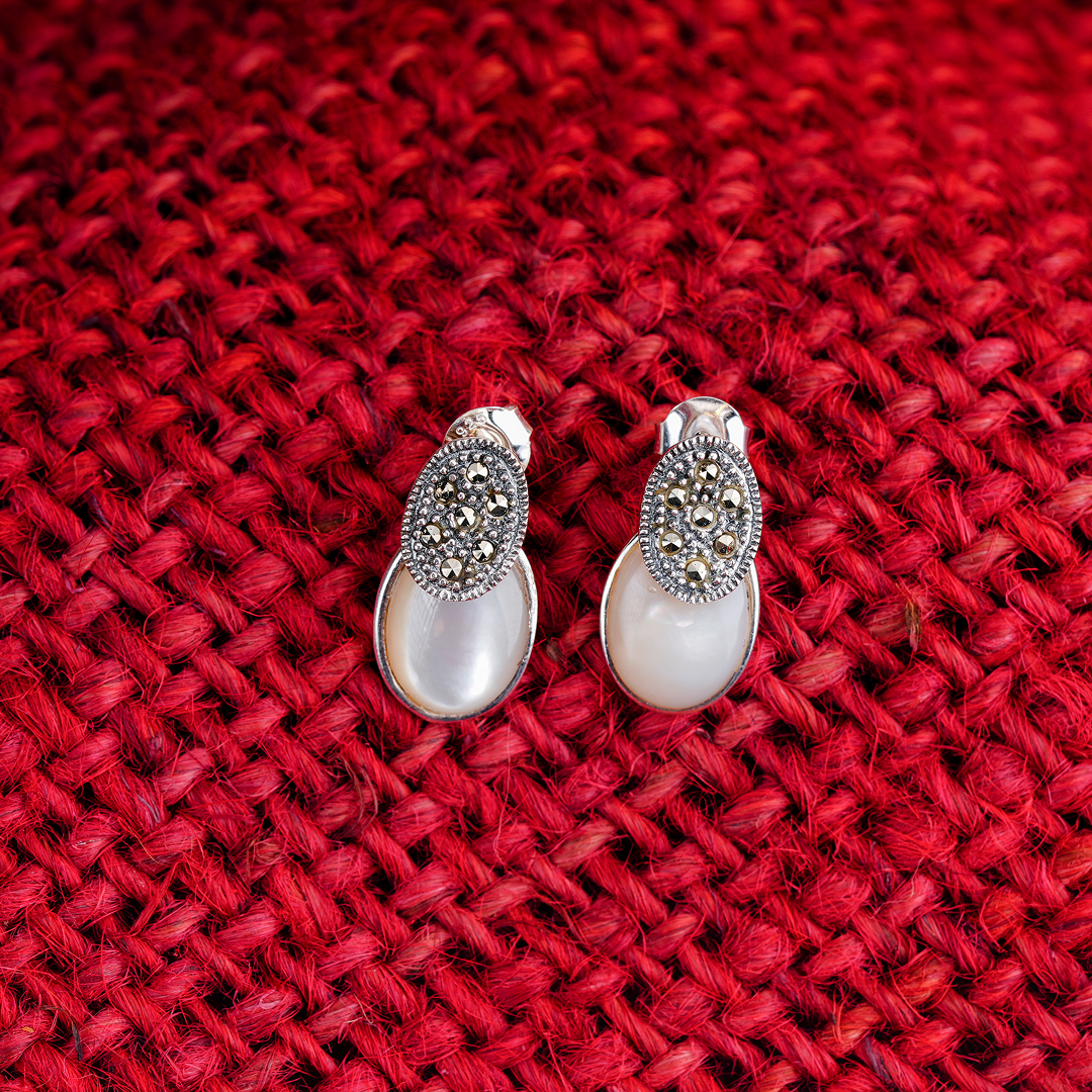 Marcasite & Mother-of-Pearl Drops