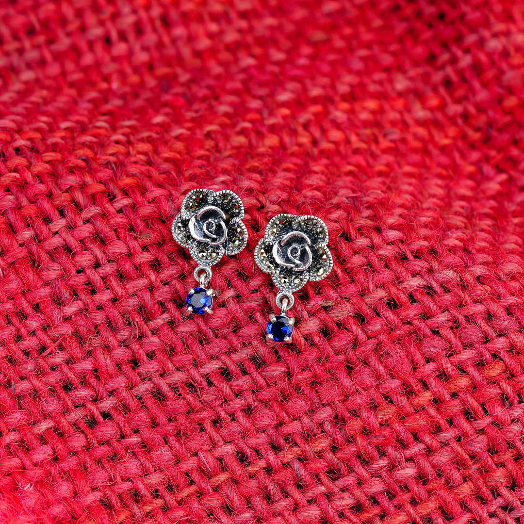 Midnight Rose Drop Earrings