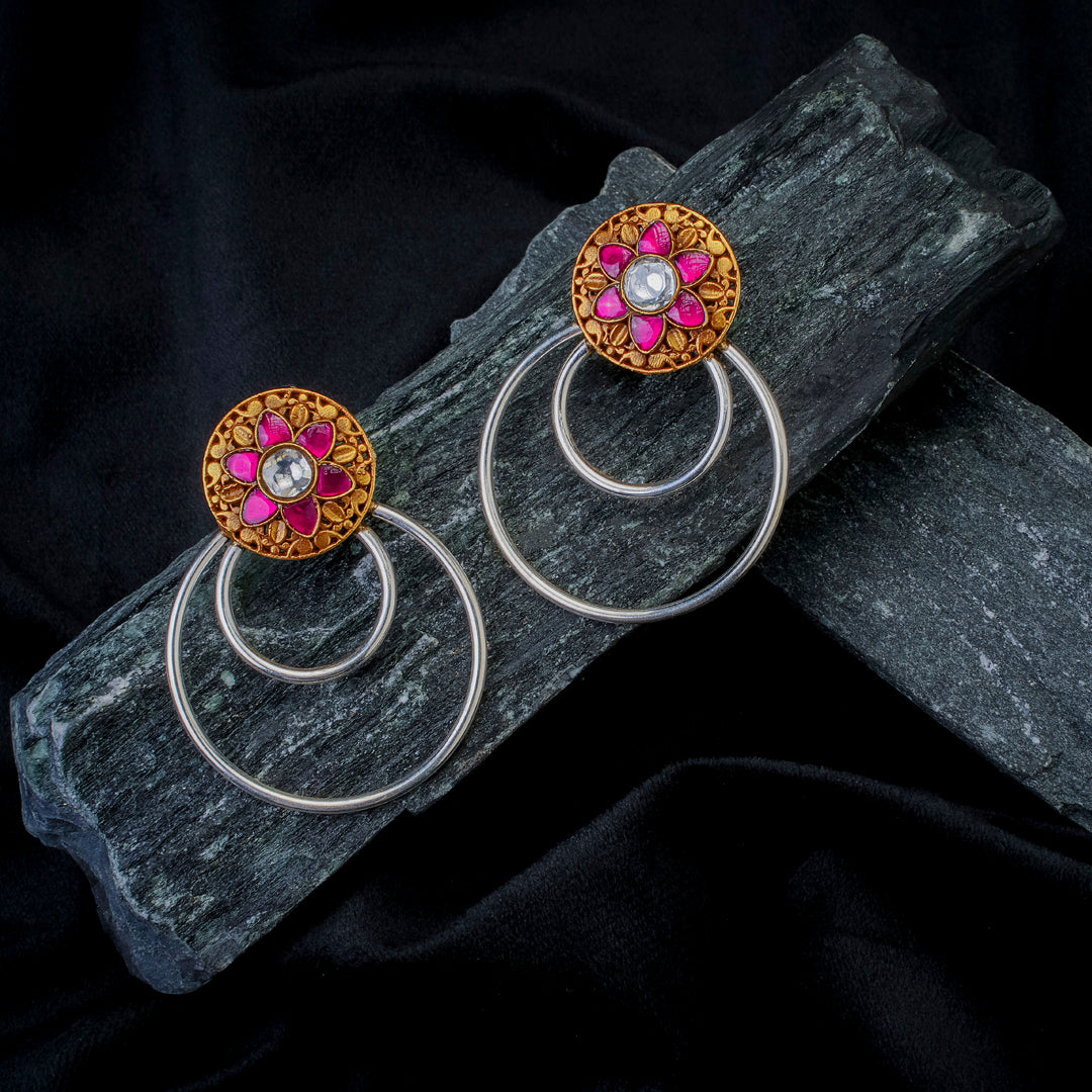 Royal Blossom Hoop Earrings