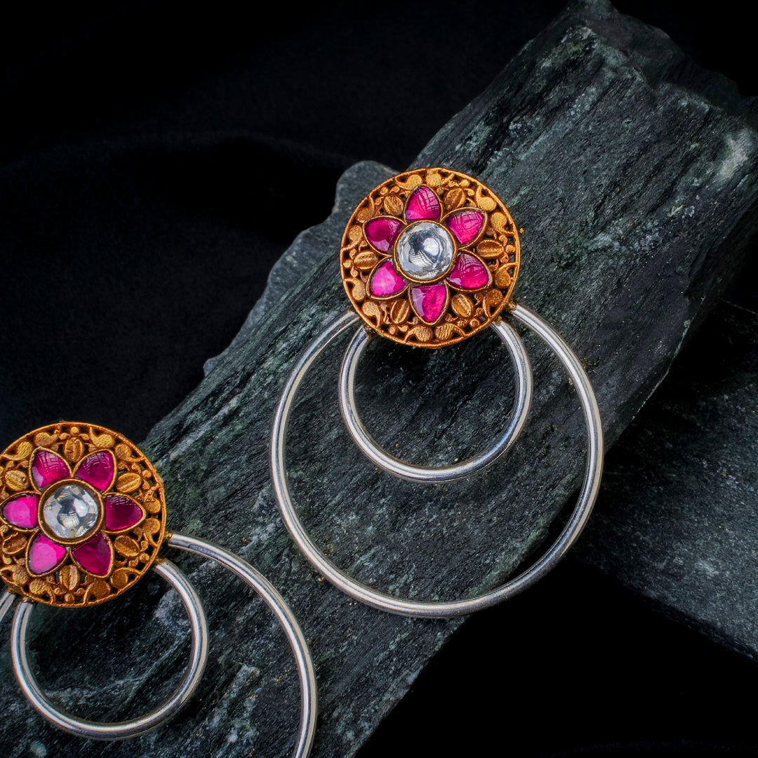 Royal Blossom Hoop Earrings