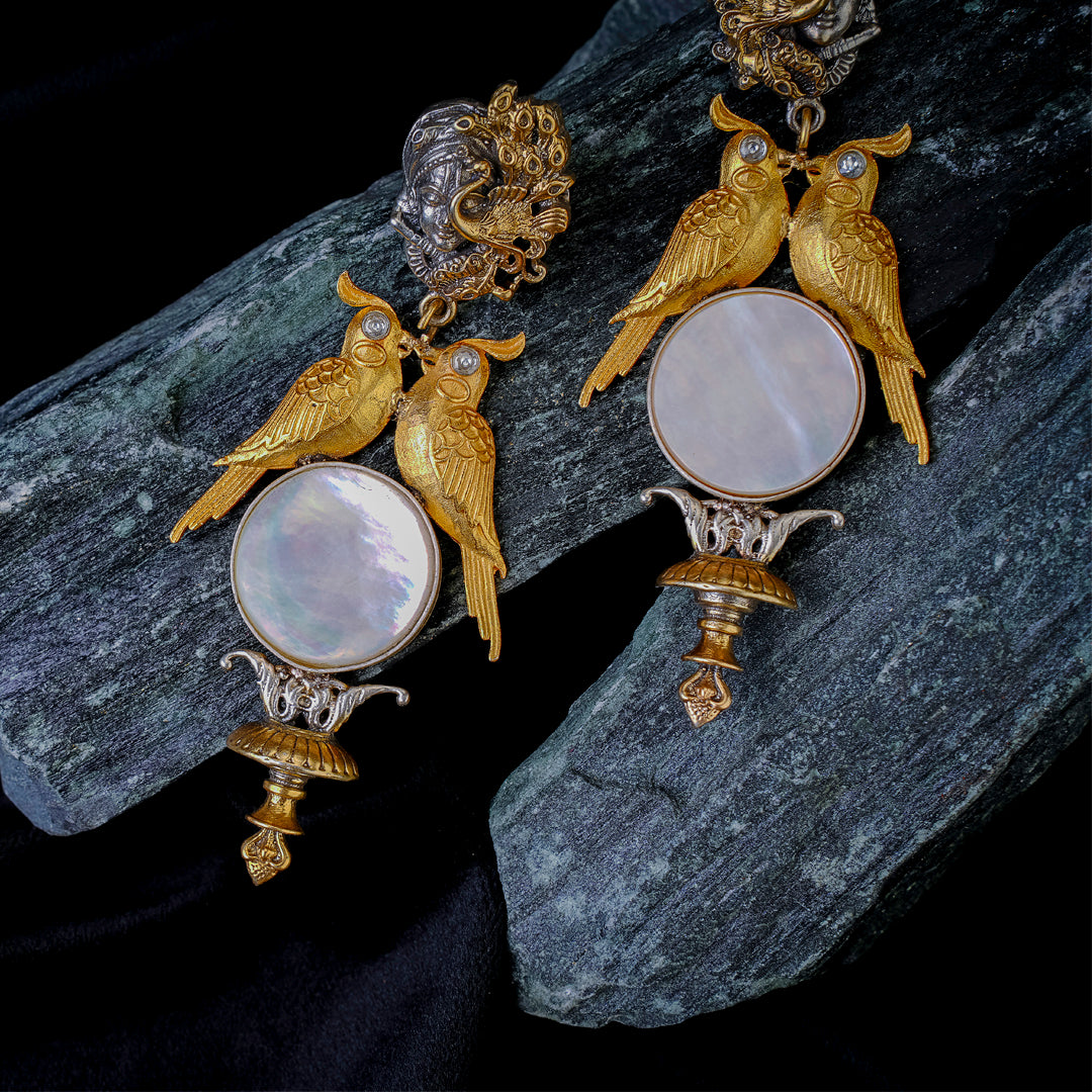 Royal Krishna Peacock MOP Earrings
