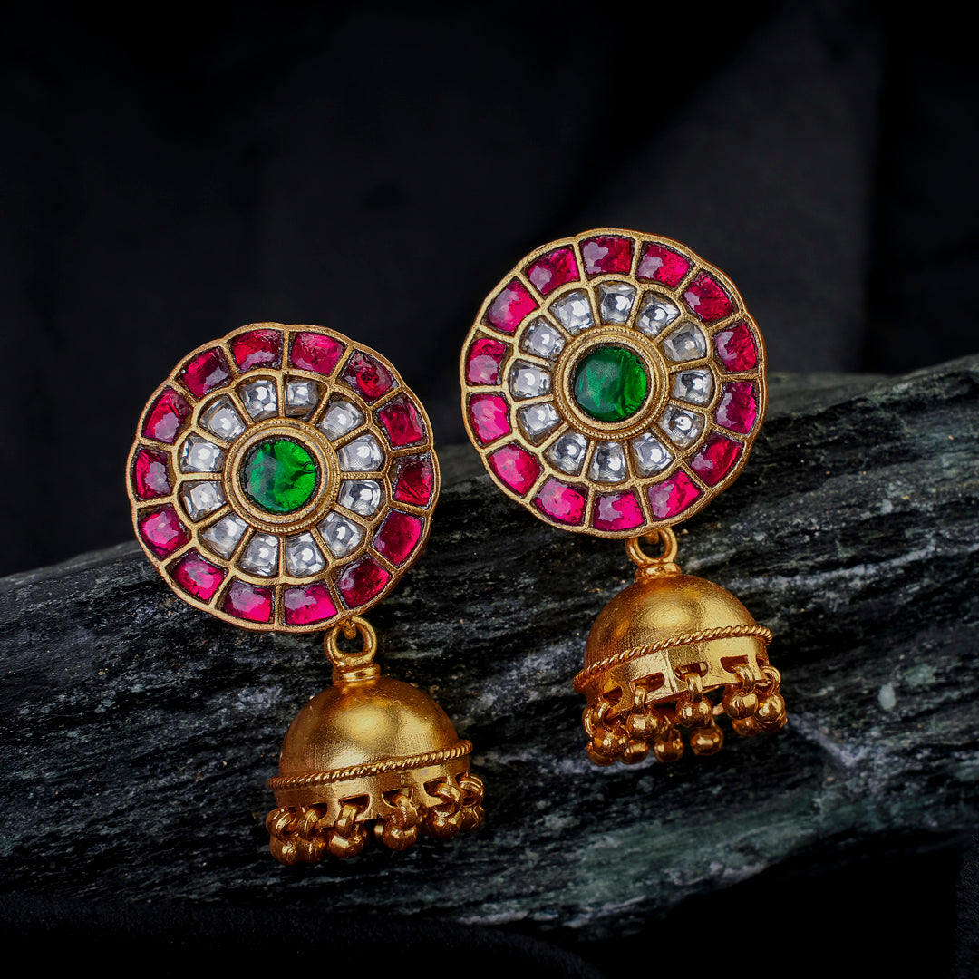 Traditional Kundan Jhumka Earrings