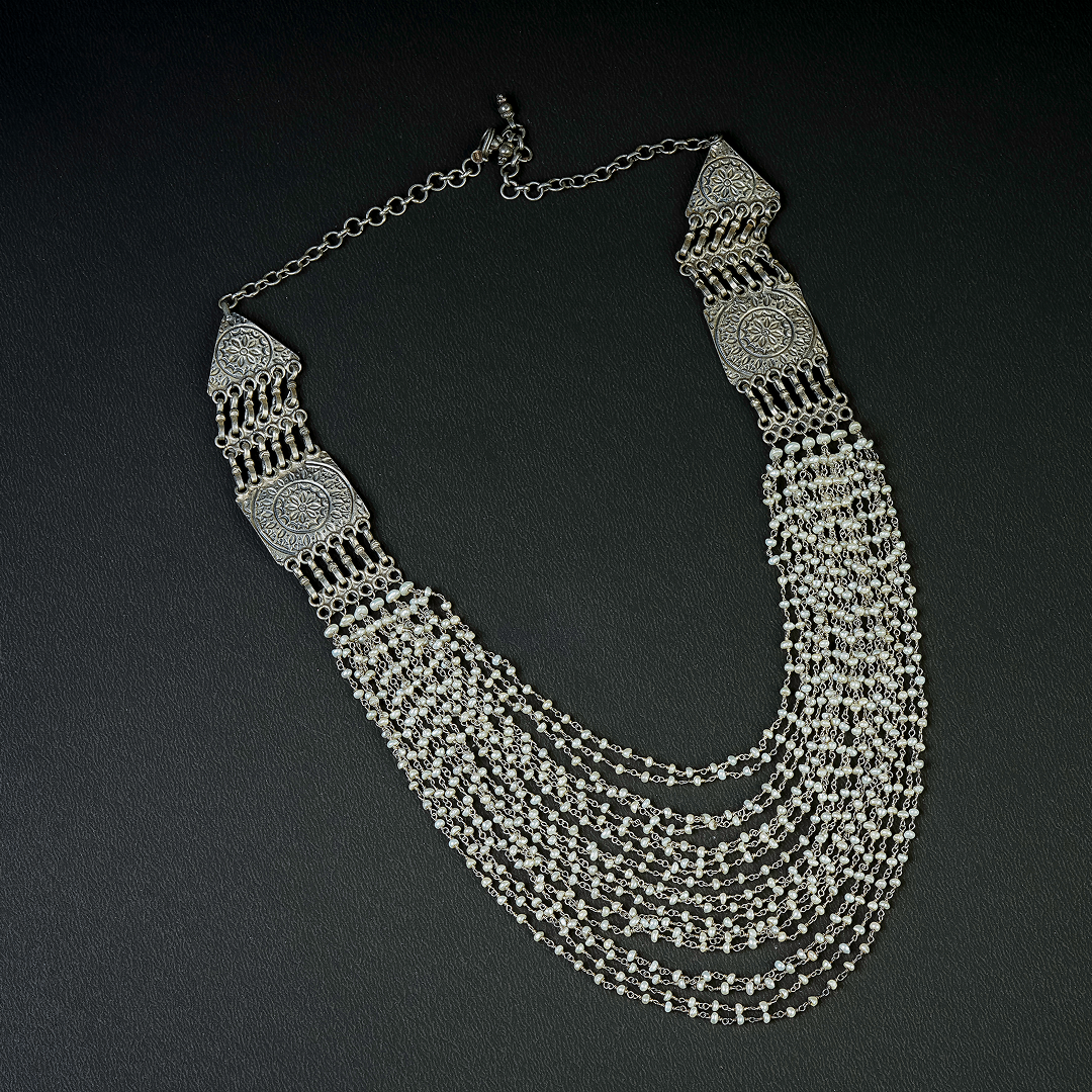 Elegant Multi-Strand Pearl Bead Necklace
