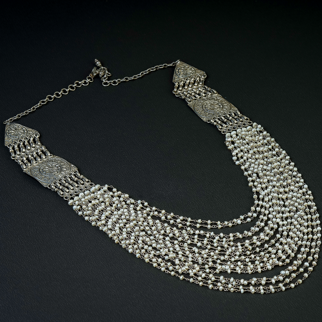 Elegant Multi-Strand Pearl Bead Necklace