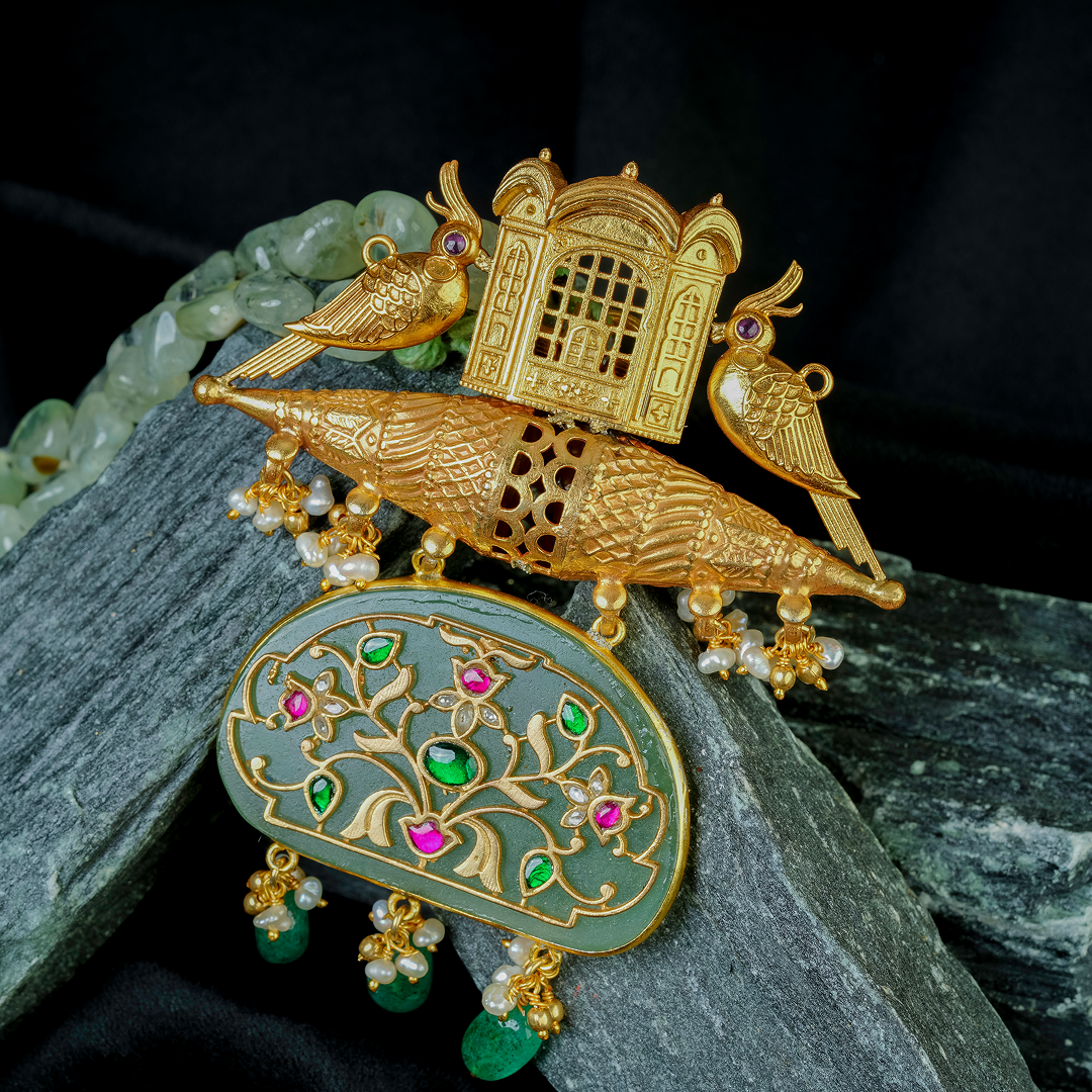 Royal Arch Peacock Pendant Necklace