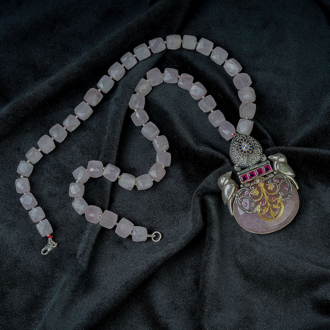 Royal Rose Quartz Pendant Necklace