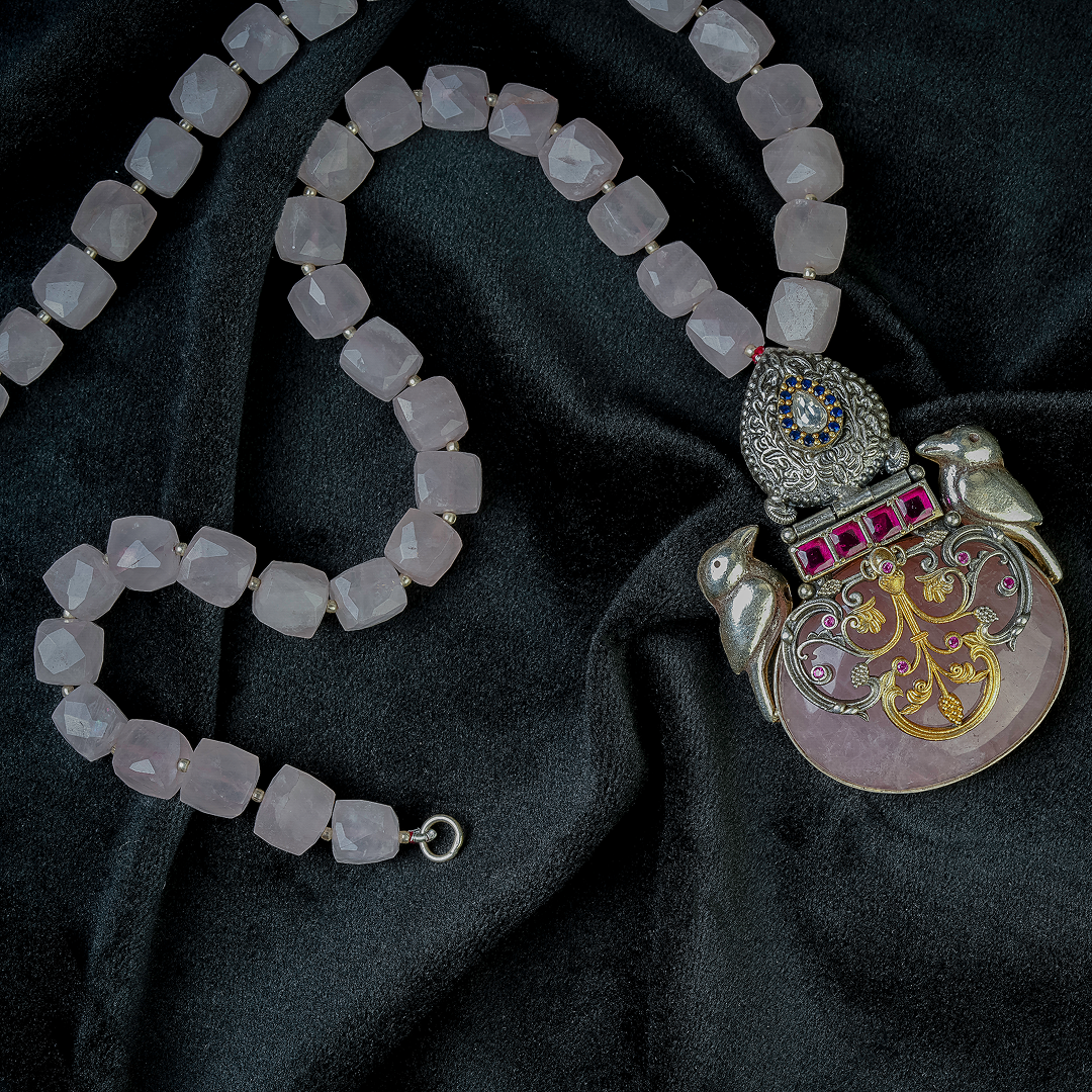 Royal Rose Quartz Pendant Necklace