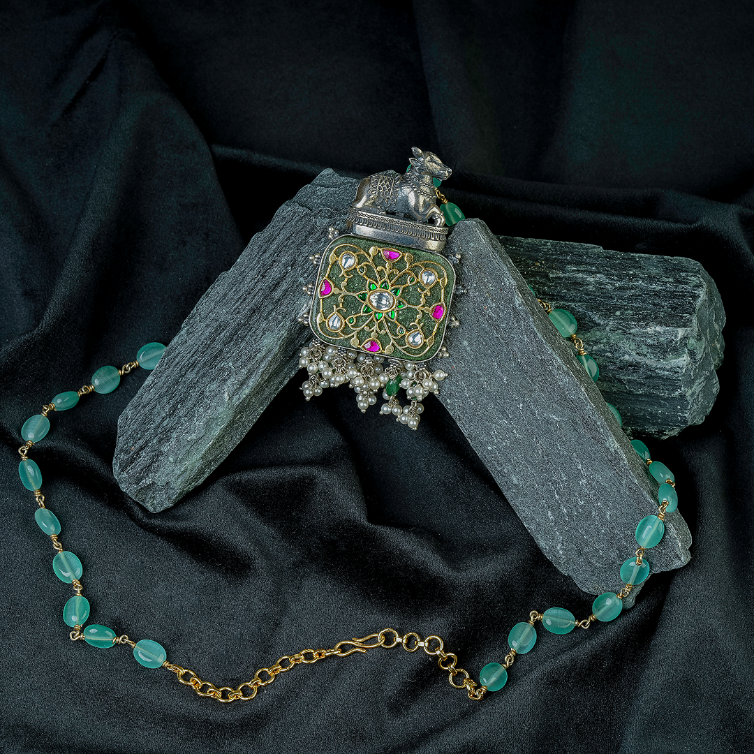 Emerald Mandala Nandi Necklace