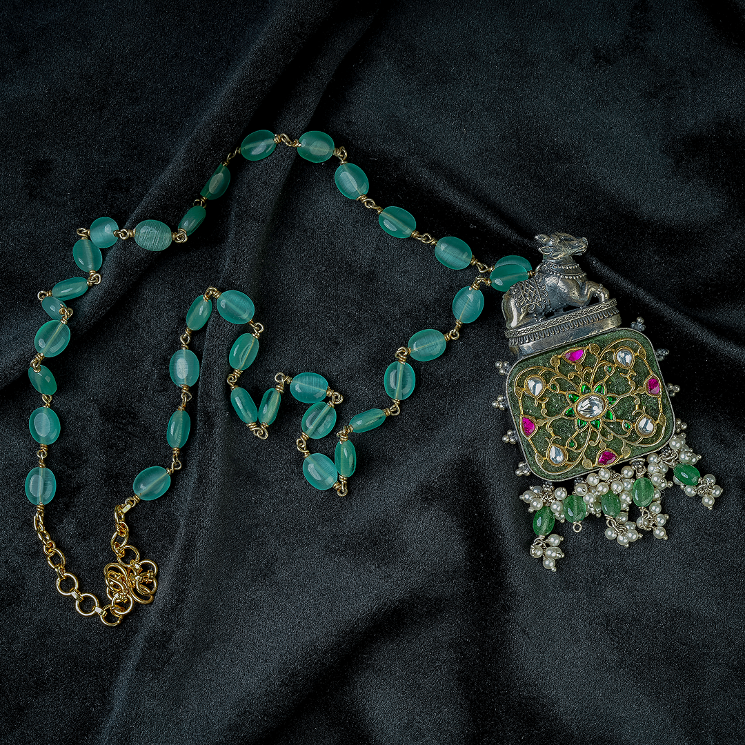 Emerald Mandala Nandi Necklace