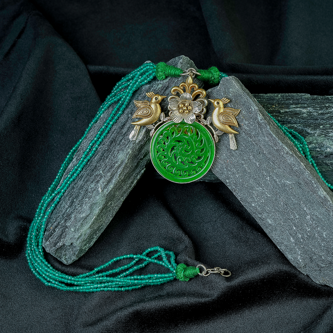 Emerald Harmony Bird Necklace
