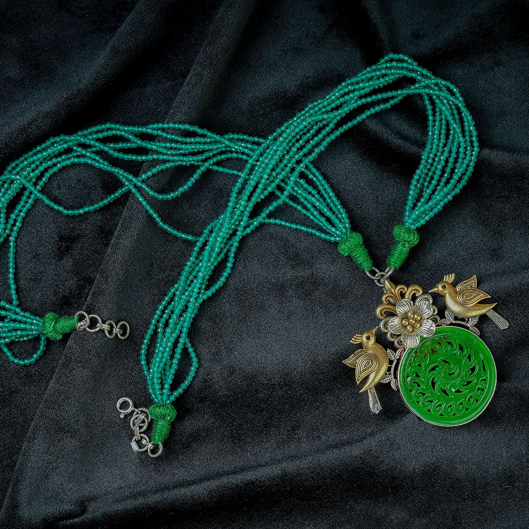 Emerald Harmony Bird Necklace